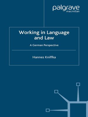 cover image of Working in Language and Law